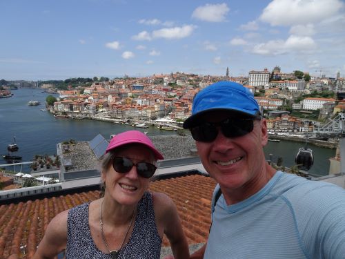 Jeff with his wife on a bicycle tour in
the Galicia area of northwestern Spain.