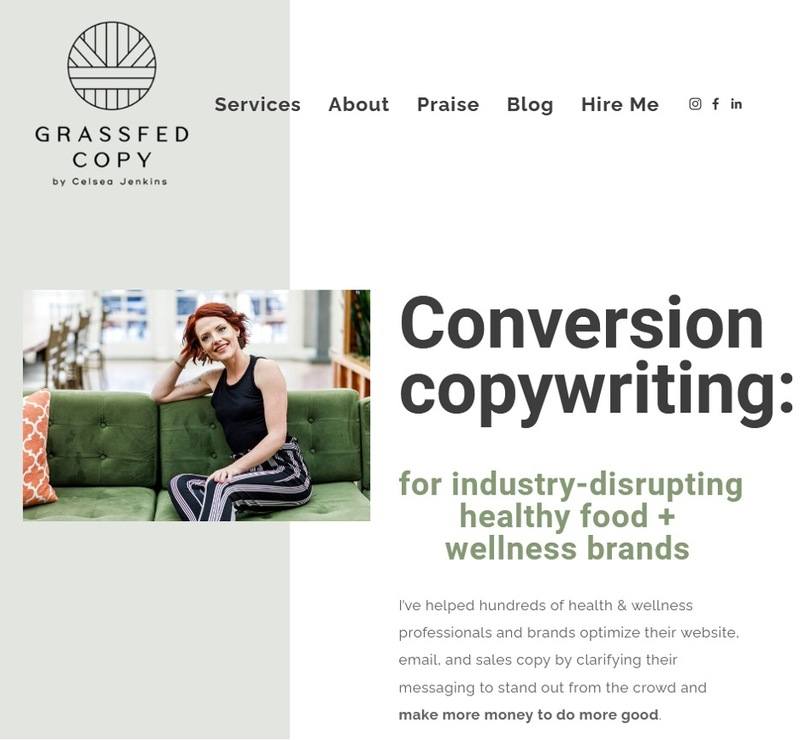 Screen shot of Celsea Jenkins&rsquo; website