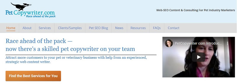 Screen shots of various copywriters&rsquo; websites who have branded their business names