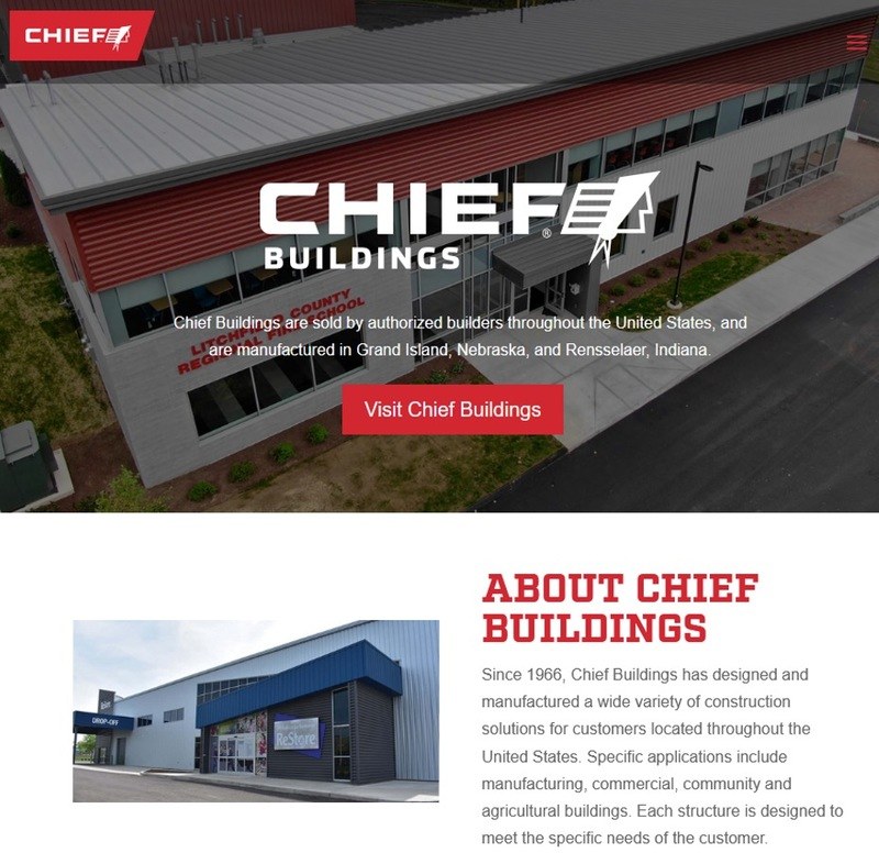 Screen shot of Chief Buildings&rsquo; homepage