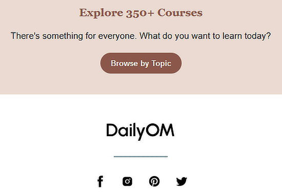 Fifth section of DailyOM e-newsletter